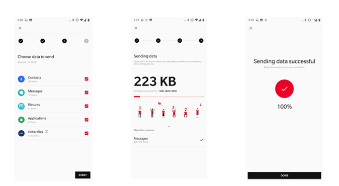 transfer data from Android to OnePlus 8/8 Pro