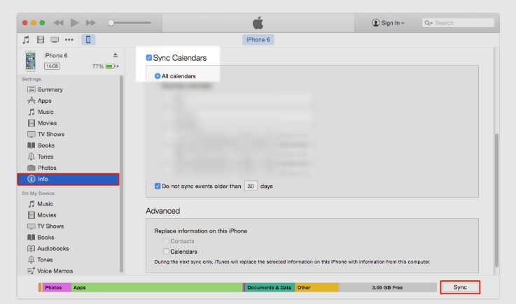 Sync iPhone Calendar to Computer Using iTunes