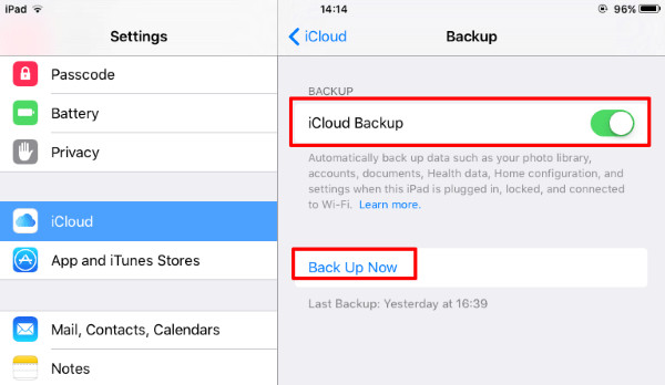 iPad to iPad Air 4 transfer using iCloud