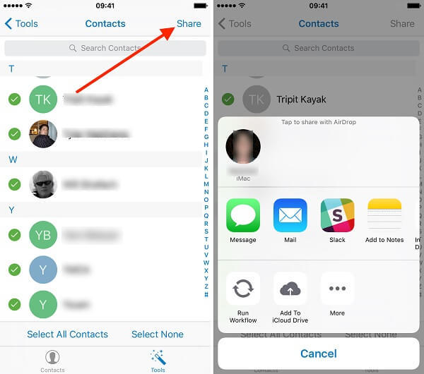 share contacts from iPhone to Samsung Samsung S10