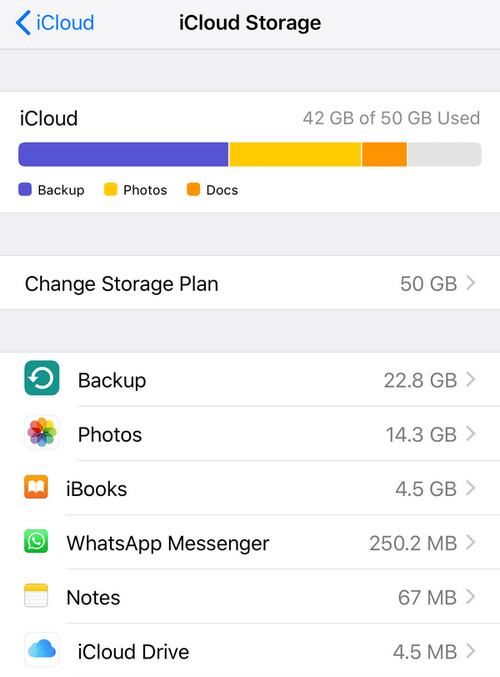 check iCloud storage