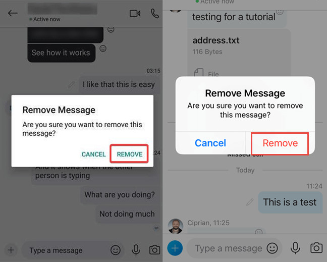 Delete Skype messages from iPhone