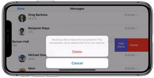 delete messages on iPhone
