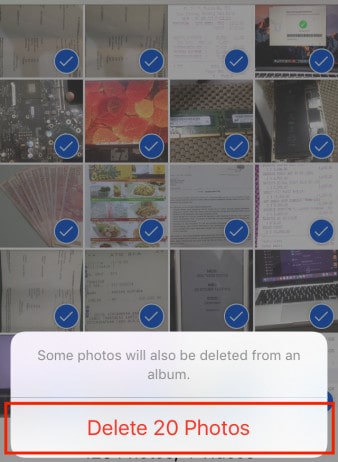 delete photos on iPhone