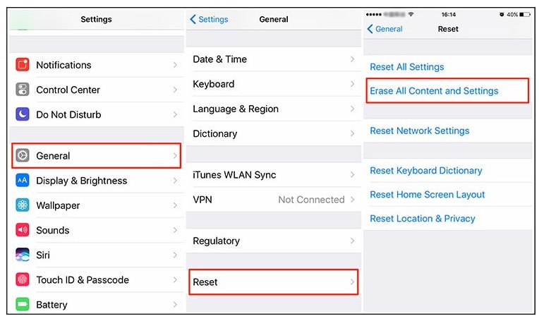 erase all data on iPhone12