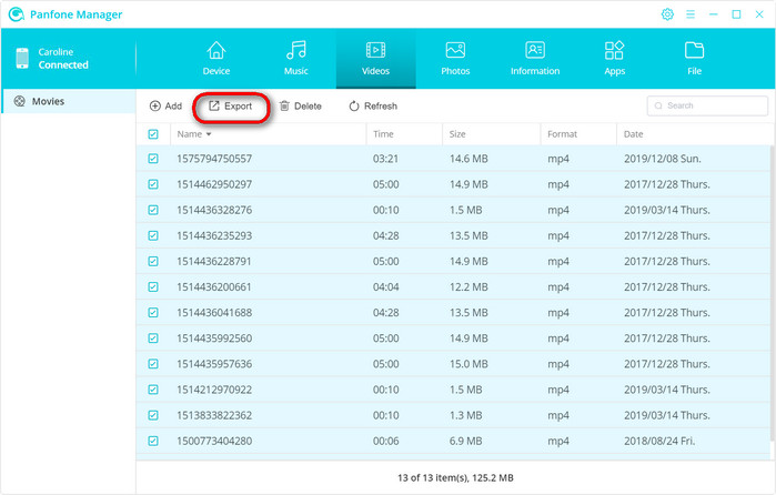 export Huawei Mate XS videos to computer