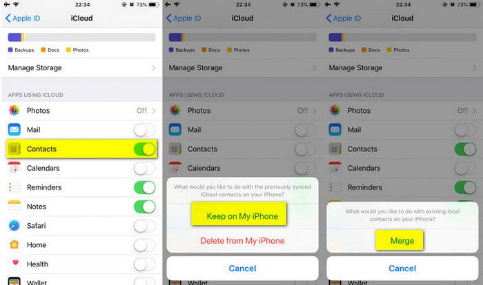 recover contacts from iCloud