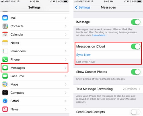 save iPhone messages via iCloud