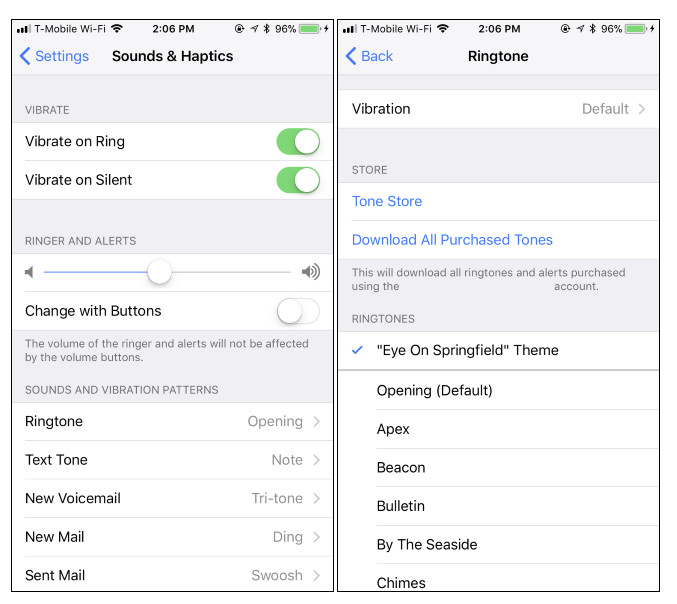 how to set ringtone on iphone from email