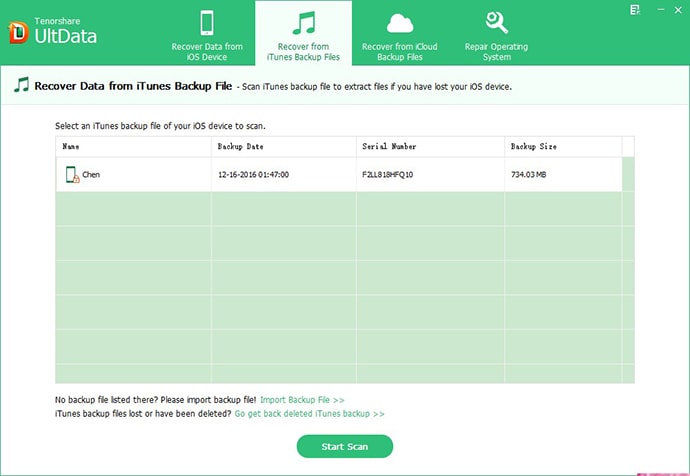 Tenorshare iPhone Data Recovery