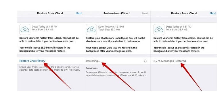 Transport WhatsApp from iPhone to iPhone Using WhatsApp iCloud Backup