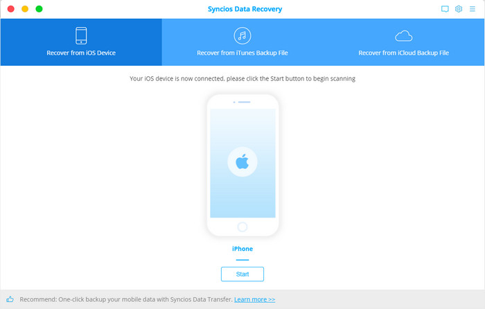 connect ios device to panfone ios recover for mac