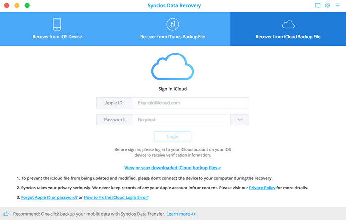 sign in icloud