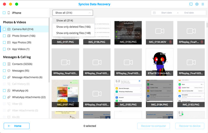 preview and recover lost data from iPhone