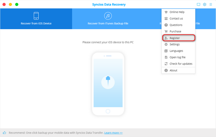 start panfone ios recovery