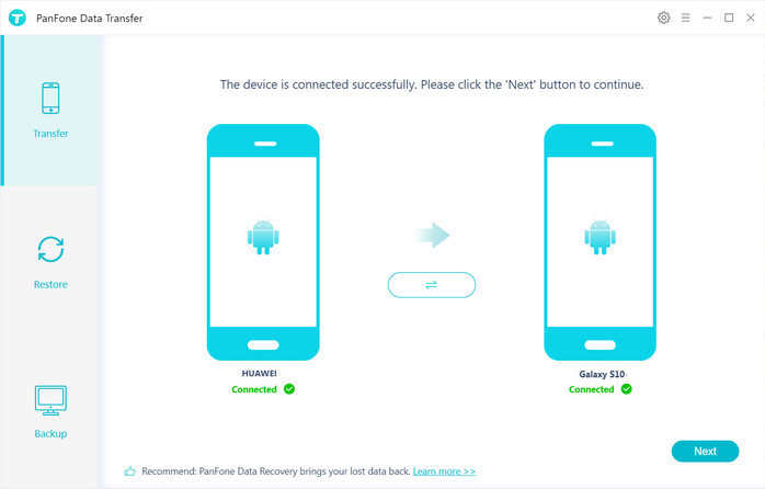 connect Huawei phone and Samsung Galaxy S20