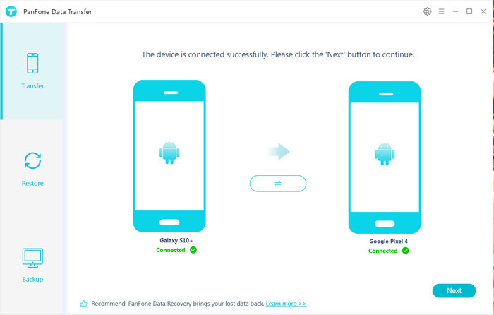 connect Samsung Galaxy phoneand Google Pixel 4