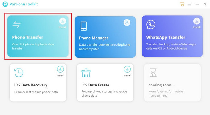 download and install panfone data transfer windows