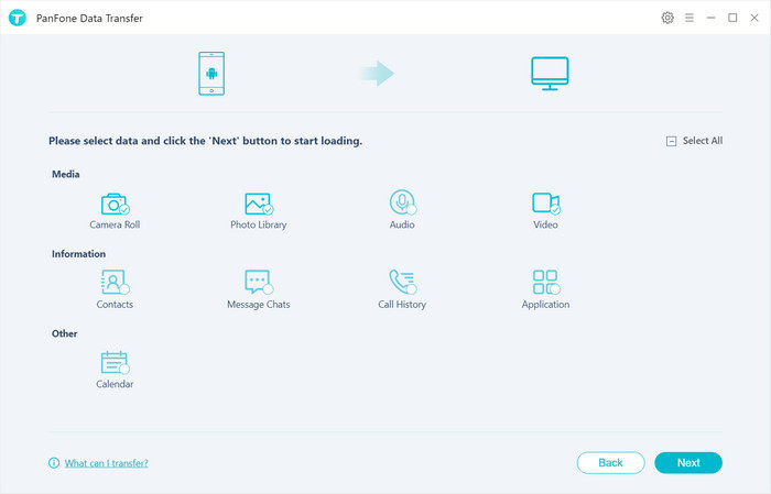 select data to backup