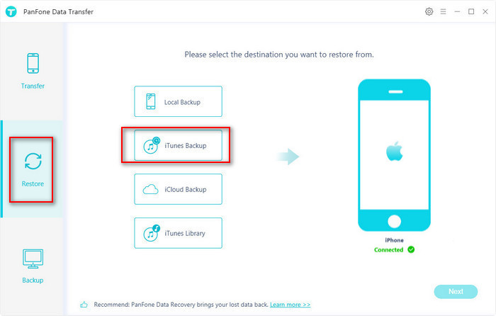 restore whatsapp from iTunes backup