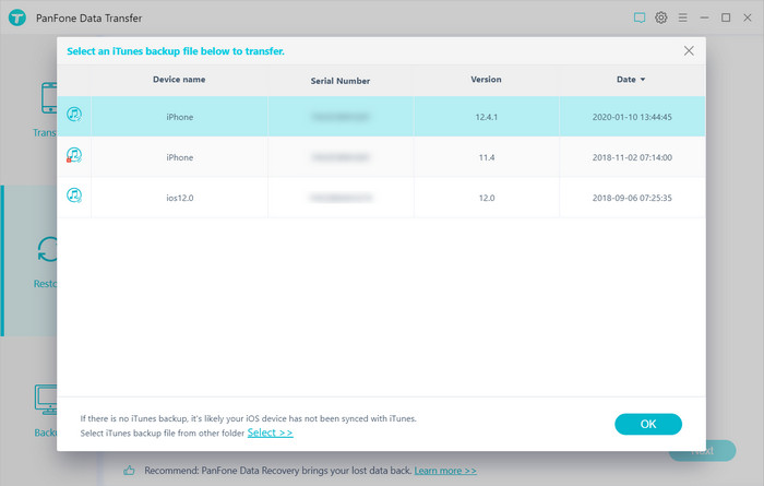 Transfer iTunes backup file to Samsung Galaxy Note 10