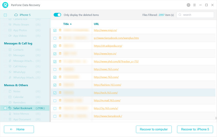 recover bookmarks from iCloud