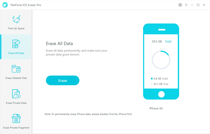 Eraser iPhone data