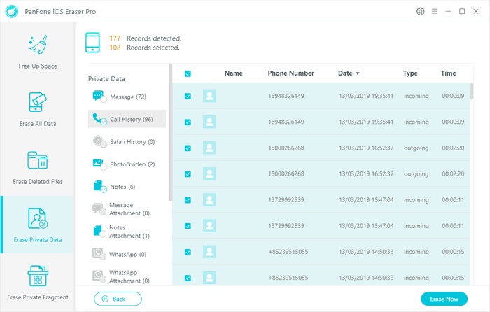 Private data records