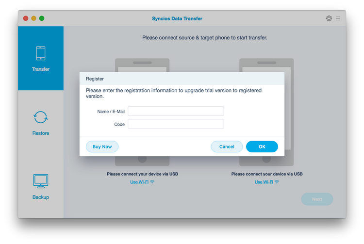 enter license panel