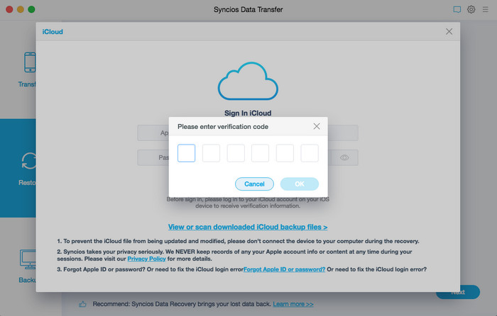 sign in icloud