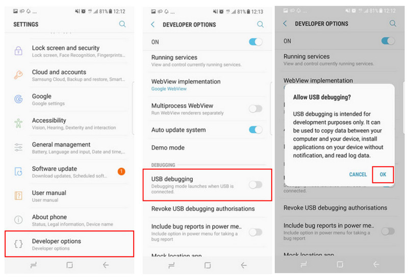 How to Enable USB Debugging Mode Samsung Galaxy s8