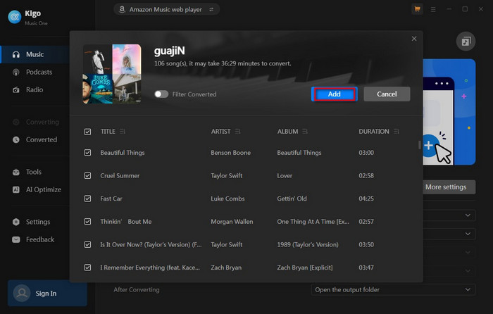 add music