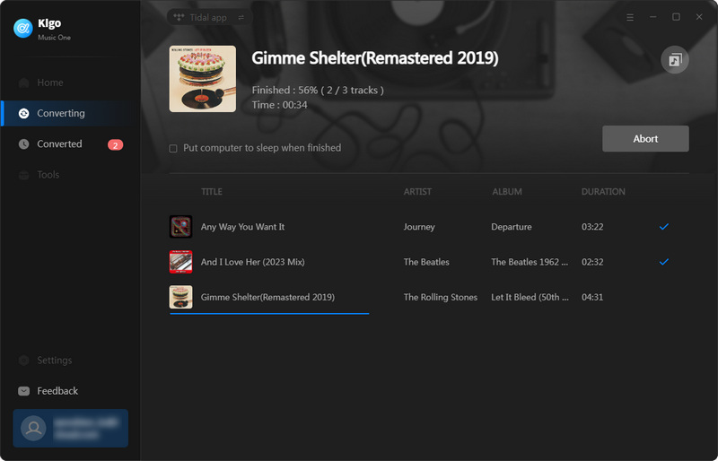 convert tidal music